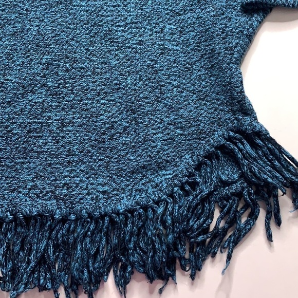 NY Collection Cowl neck fringe hem women’s Pullover sweater Small teal green - Picture 5 of 5